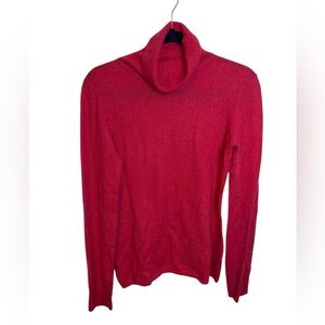 J.Crew Strawberry Red Cashmere Turtleneck Sweater